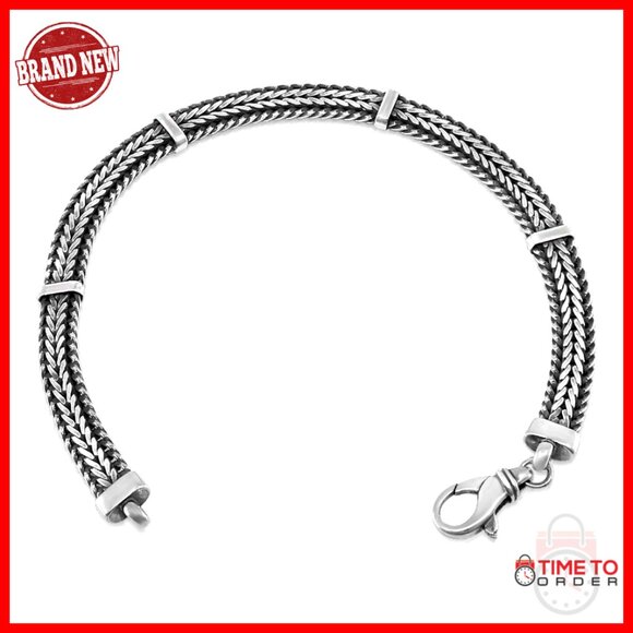Italian Sterling Silver Men's Bracelet Classic Milan Style 7-10 Inches